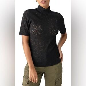 Sanctuary mock neck lace sheer top with stretch - 3xl - versatile closet piece
